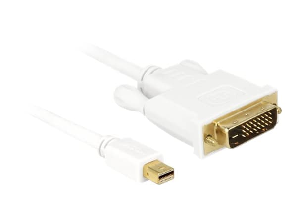 Delock - Adapterkabel - enkeltlenke - Mini DisplayPort (hann) til DVI-D (hann) - DisplayPort 1.1 - 50 cm - passiv, tommelskruer - hvit