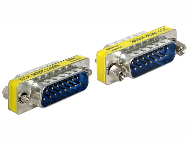Delock Adapter Sub-D - Seriell könbytare - 15 pin D-Sub (DB-15) (hane) till 15 pin D-Sub (DB-15) (hane)