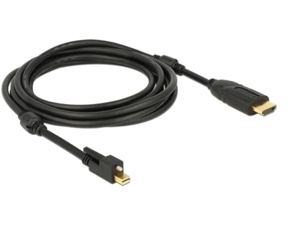 Delock - Adapterkabel - Mini DisplayPort hann til HDMI hann - 3 m - svart - 4K-støtte