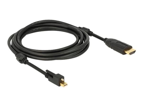 Delock - Adapterkabel - Mini DisplayPort hann til HDMI hann - 3 m - svart - 4K-støtte