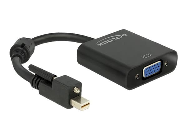 Delock Adapter mini Displayport 1.2 male with screw > VGA female - Videokonverter - DisplayPort - VGA - svart