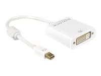 Delock - Video adapter - enkeltlenke - Mini DisplayPort (hann) til DVI-I (hunn) - DisplayPort 1.2 - 20 cm - tommelskruer, 4K-støtte - hvit