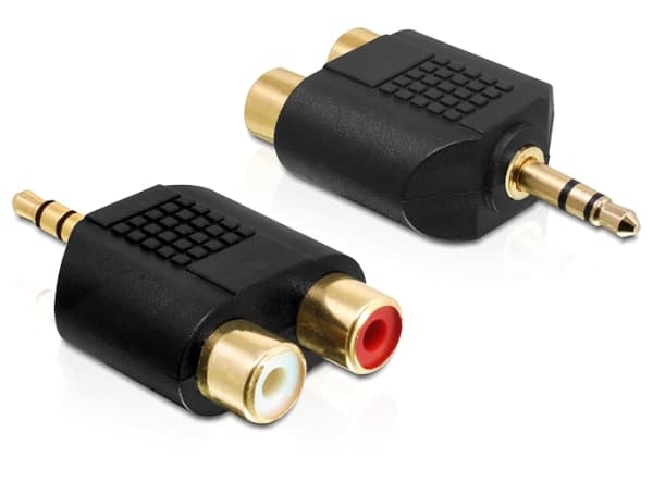 Delock - Audioadapter - RCA hunn til mini-phone stereo 3.5 mm hann - svart
