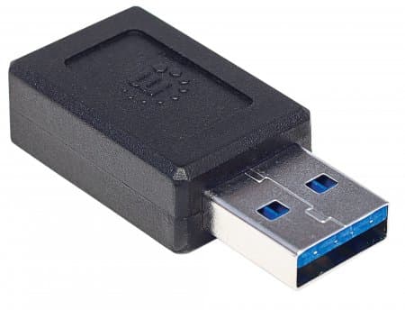 Manhattan 354714, USB-A, USB-C, Svart