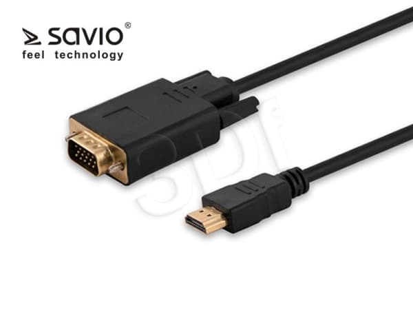 SAVIO CL-103 - Adapterkabel - HDMI hann til HD-15 (VGA) hann - 1.8 m - svart
