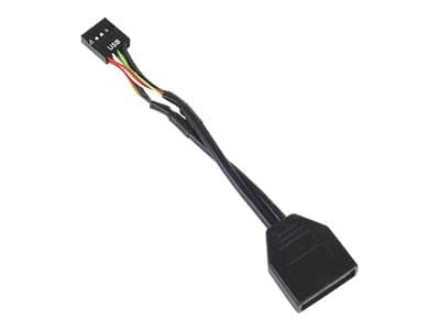 SilverStone - Intern USB-adapter - 19-stifts USB 3.0-kontakt (hane) till 9-stifts USB-överdel (hona)