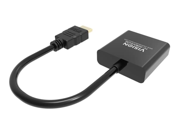 VISION Professional - Videokort - HDMI hane till HD-15 (VGA) hona - 23 cm - svart - stöd för 1080p