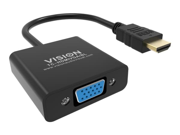 VISION Professional - Videokort - HDMI hane till HD-15 (VGA) hona - 23 cm - svart - stöd för 1080p