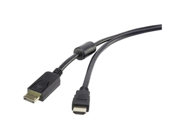 Renkforce RF-3301446, 3 m, DisplayPort, HDMI Typ A (standard), Hankoppling, Hankoppling, Guld
