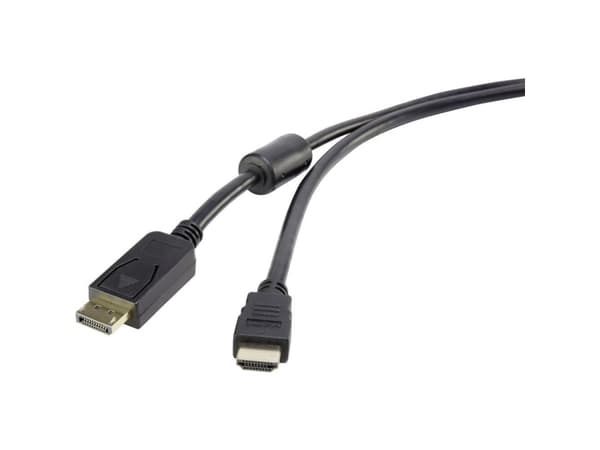 Renkforce RF-4382730, 5 m, DisplayPort, HDMI, Hankjønn, Hankjønn, Rett