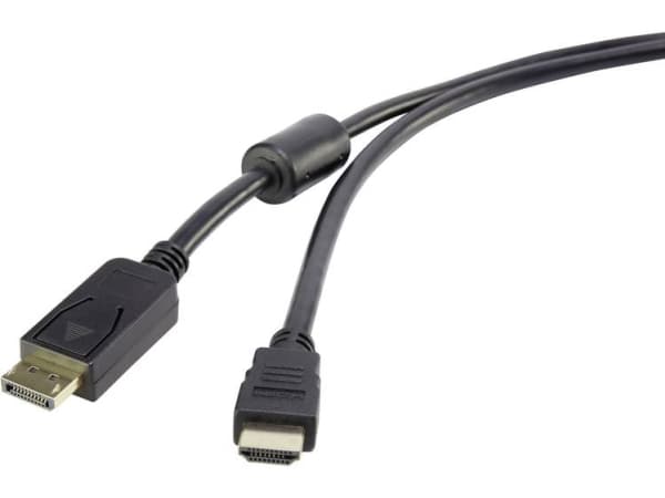 Renkforce RF-4382730, 5 m, DisplayPort, HDMI, Hankjønn, Hankjønn, Rett