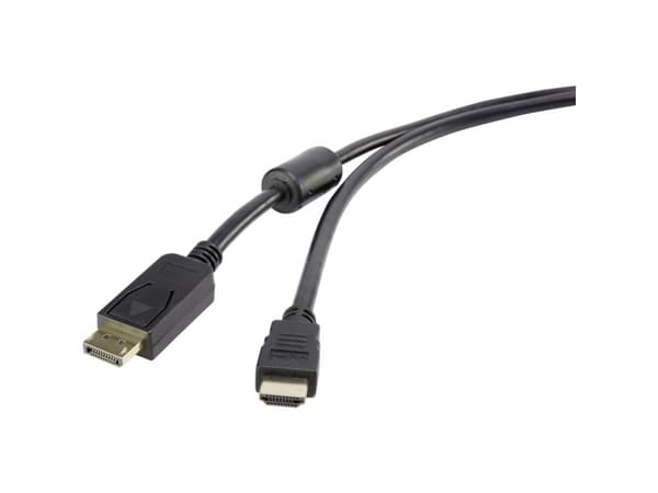 Renkforce RF-4382730, 5 m, DisplayPort, HDMI, Hankjønn, Hankjønn, Rett