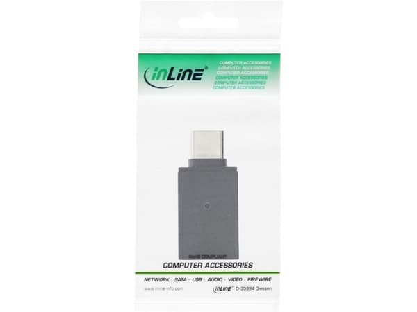 InLine 35805, USB Type-C male, USB 3.1 A, Svart