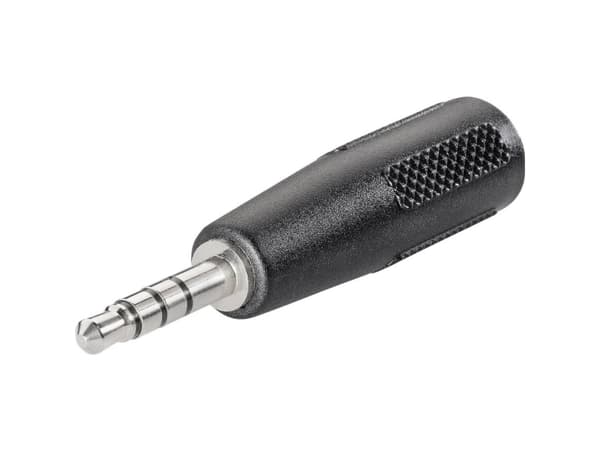 TRU COMPONENTS Jack-adapter Jackstik 3,5 mm - Jacktilslutning 3,5 mm Stereo Poltal:4 1 stk