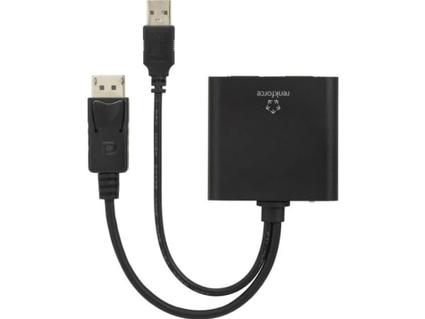 Renkforce RF-4758087, DisplayPort, 2x DisplayPort, 3840 x 2160 piksler, Sort, 4K Ultra HD, 60 Hz