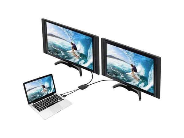 Renkforce RF-4758087, DisplayPort, 2x DisplayPort, 3840 x 2160 piksler, Sort, 4K Ultra HD, 60 Hz