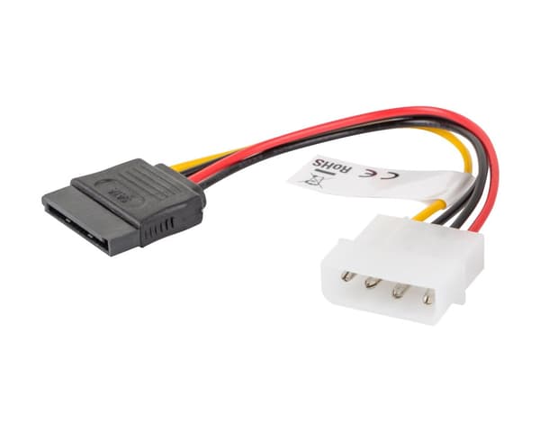 Molex (Hane) till SATA (Hona) Kabel 15cm