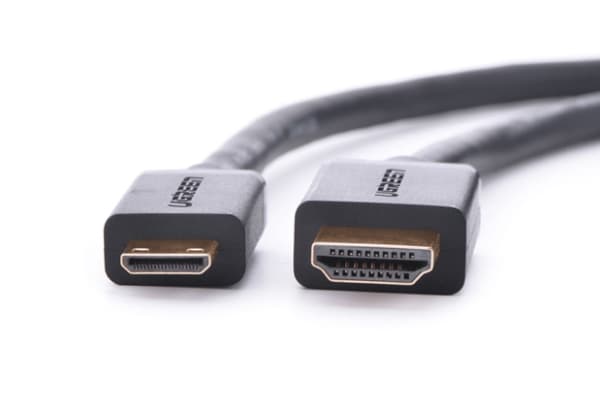 Ugreen 20137, Mini-HDMI, HDMI, Hanstik, Hunstik, Sort, Guld