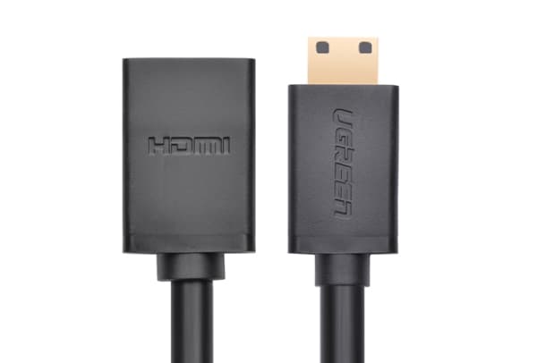 Ugreen 20137, Mini-HDMI, HDMI, Hanstik, Hunstik, Sort, Guld