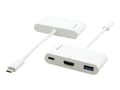 Miniatyrbild 4 av 5: Kramer ADC-U31C/M2 - Videokort - 24 pin USB-C hane till HDMI, USB typ A, 24 pin USB-C hona - 17 cm - vit - stöd för 4K