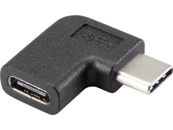 Renkforce USB 3.1 (Gen 2)-adapter [1x USB-C®-kontakt - 1x USB-C®-uttag] Renkforce Vinklad 90° åt höger