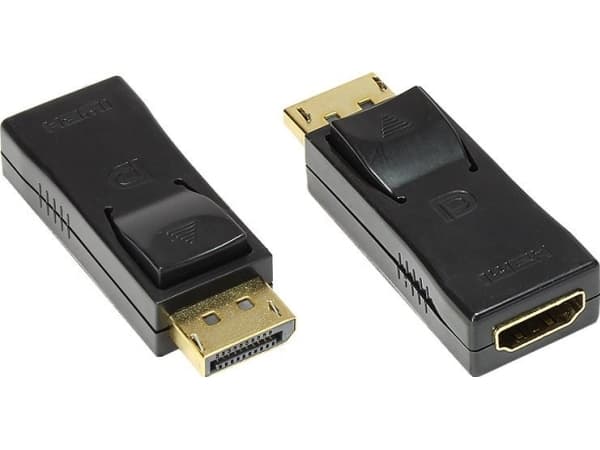 Alcasa HDMI - DisplayPort F/M, DisplayPort, HDMI, Sort