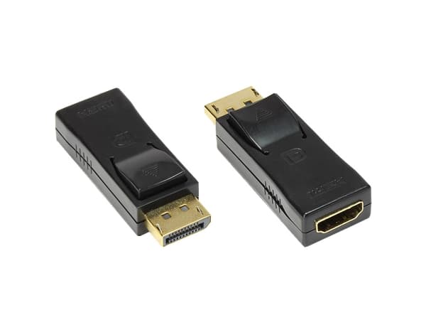 Alcasa HDMI - DisplayPort F/M, DisplayPort, HDMI, Sort