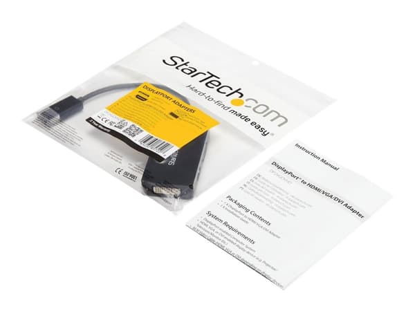 StarTech.com A/V-reseadapter: 3-i-1 DisplayPort till VGA-, DVI- eller HDMI-konverterare - Videokort - DisplayPort hane till HD-15 (VGA), DVI-D, HDMI