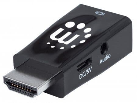 Manhattan 151542, HDMI, VGA, 3.5mm, Sort