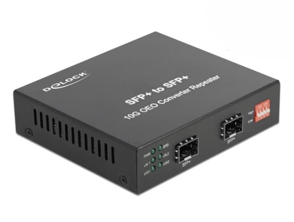 Delock Media Converter 10GBase-R SFP+ to SFP+ - Medieomformer - 10GbE - 10GBase-R - SFP+ / SFP+