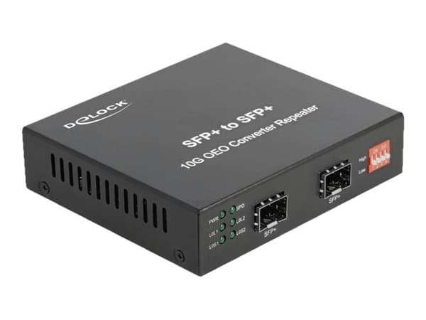 Delock Media Converter 10GBase-R SFP+ to SFP+ - Medieomformer - 10GbE - 10GBase-R - SFP+ / SFP+