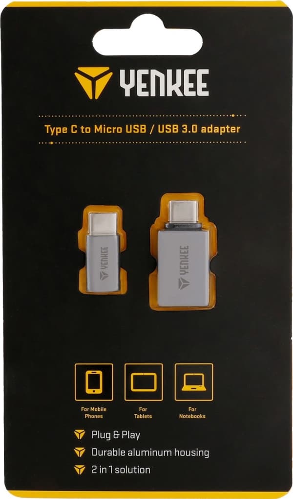 Yenkee YTC 021 USB Adapter USB C to Micro USB Adapter, USB A YENKEE