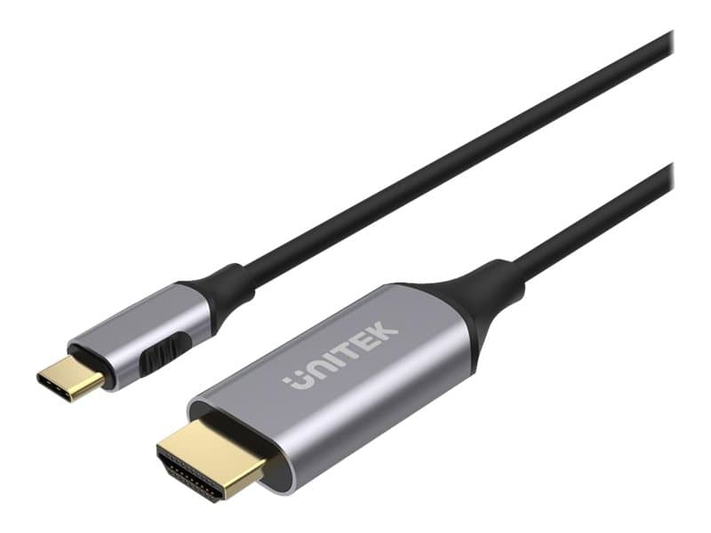 Unitek V1125A - Videogränssnittsomvandlare - USB-C (hane) till HDMI (hane) - 1.8 m - rymdgrå - stöd för 4K