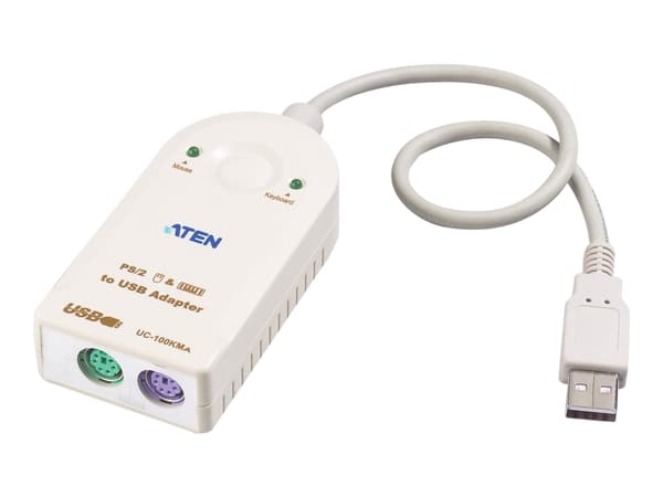 ATEN UC100KMA PS2-kablar 0,3 m 2x 6-p Mini-DIN USB A Vit