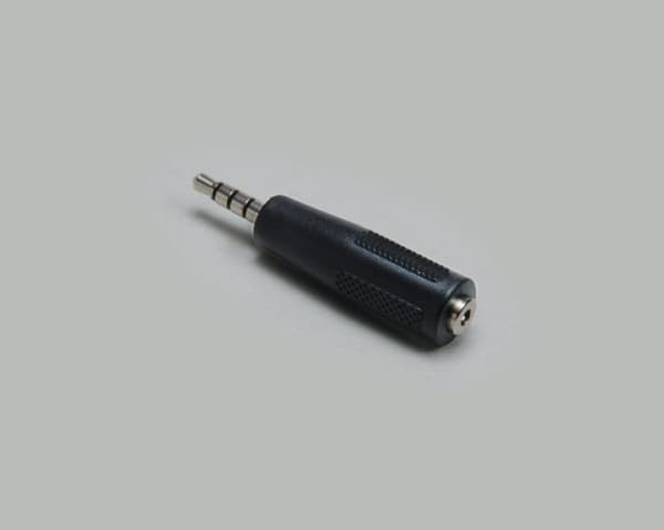 BKL Electronic 1102058, 3.5 mm 4-pin, 2.5 mm 4-pin, Svart