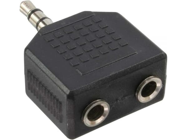 InLine 99301, 3.5mm jack female, 2x 3.5mm, Sort