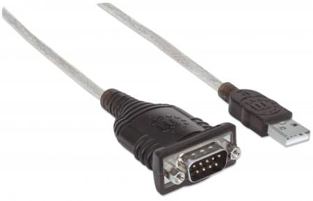 Manhattan 151856, Silver, 0,45 m, USB A, Serial/COM/RS232/DB9, Hankoppling, Hankoppling