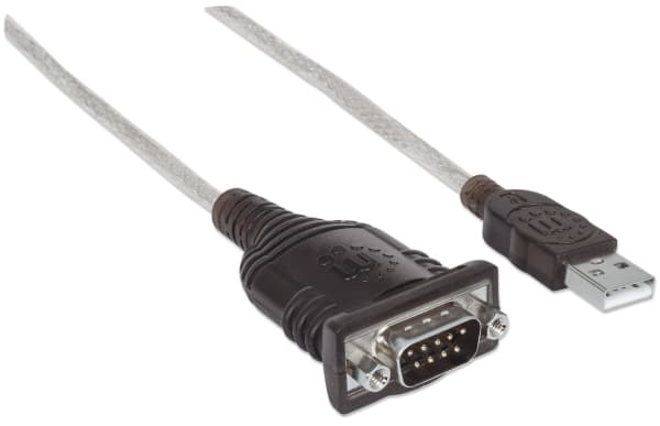 Manhattan 151856, Silver, 0,45 m, USB A, Serial/COM/RS232/DB9, Hankoppling, Hankoppling