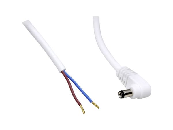 TRU COMPONENTS Lavvoltstilslutningskabel Lavspændingsstik - åben ende 5.50 mm 2.10 mm 30.00 cm 1 stk