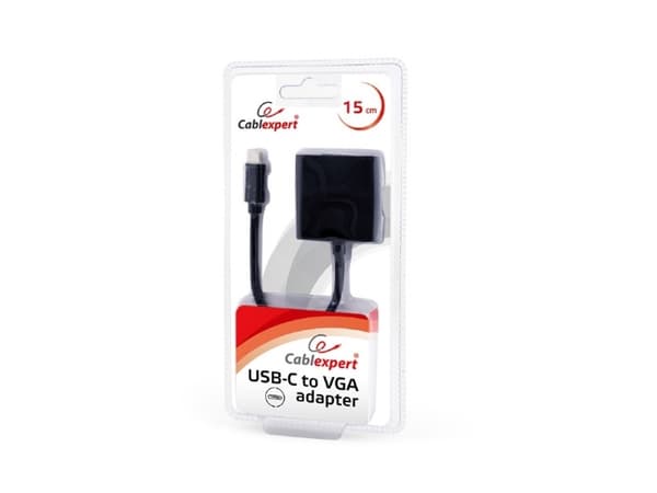 Cablexpert - Video adapter - 24 pin USB-C (hann) til HD-15 (VGA) (hann) - USB 3.1 - 15 cm - svart