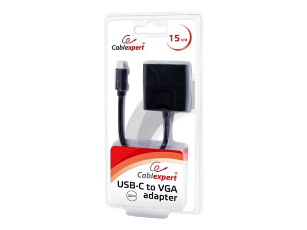 Cablexpert - Video adapter - 24 pin USB-C (hann) til HD-15 (VGA) (hann) - USB 3.1 - 15 cm - svart