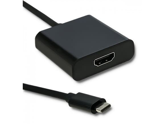 Qoltec - Videokort - 24 pin USB-C hane till HDMI hona - 23 cm - svart - stöd för 4K