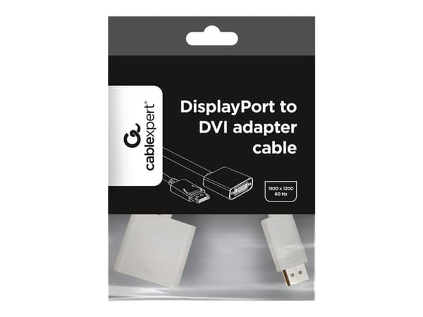 Cablexpert A-DPM-DVIF - DVI-adapter - DisplayPort (hann) til DVI-D (hun) - 10 cm - hvit