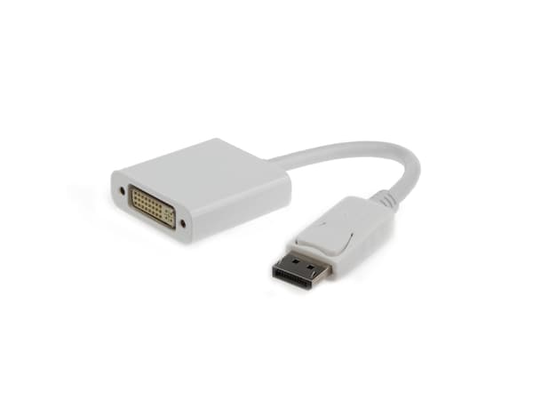 Cablexpert A-DPM-DVIF - DVI-adapter - DisplayPort (hann) til DVI-D (hun) - 10 cm - hvit