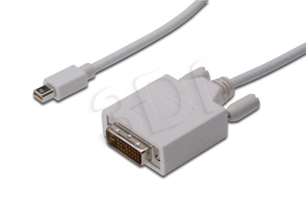 ASSMANN - DisplayPort-kabel - dobbeltlenke - Mini DisplayPort (hann) til DVI-D (hann) - 2 m - formstøpt, tommelskruer - hvit