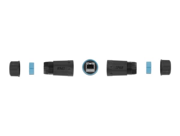 Delock - Verkkoliitin - RJ-45 (naaras) RJ-45 (naaras) - STP - CAT 6a - musta, sininen