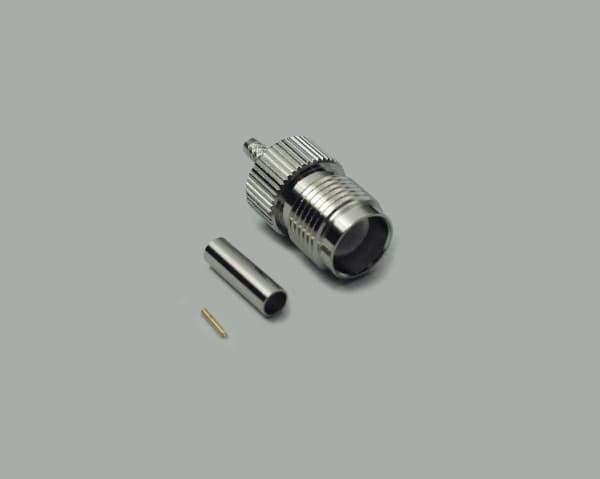 BKL Electronic 0419404, N jack, RP 3.5 jack, Hankjønn/hunkjønn, 50 O, Sølv