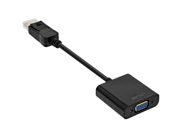 InLine 17197B, 0,15 m, VGA (D-Sub), DisplayPort, Hankjønn, Hunkjønn, Gull