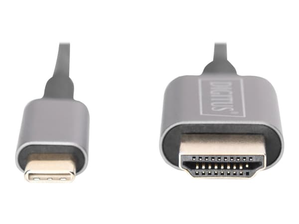 DIGITUS - Adapterkabel - 24 pin USB-C hane till HDMI hane - 1.8 m - svart - stöd för 4K, stöder 21:9-filmförhållande