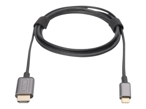 DIGITUS - Adapterkabel - 24 pin USB-C hane till HDMI hane - 1.8 m - svart - stöd för 4K, stöder 21:9-filmförhållande